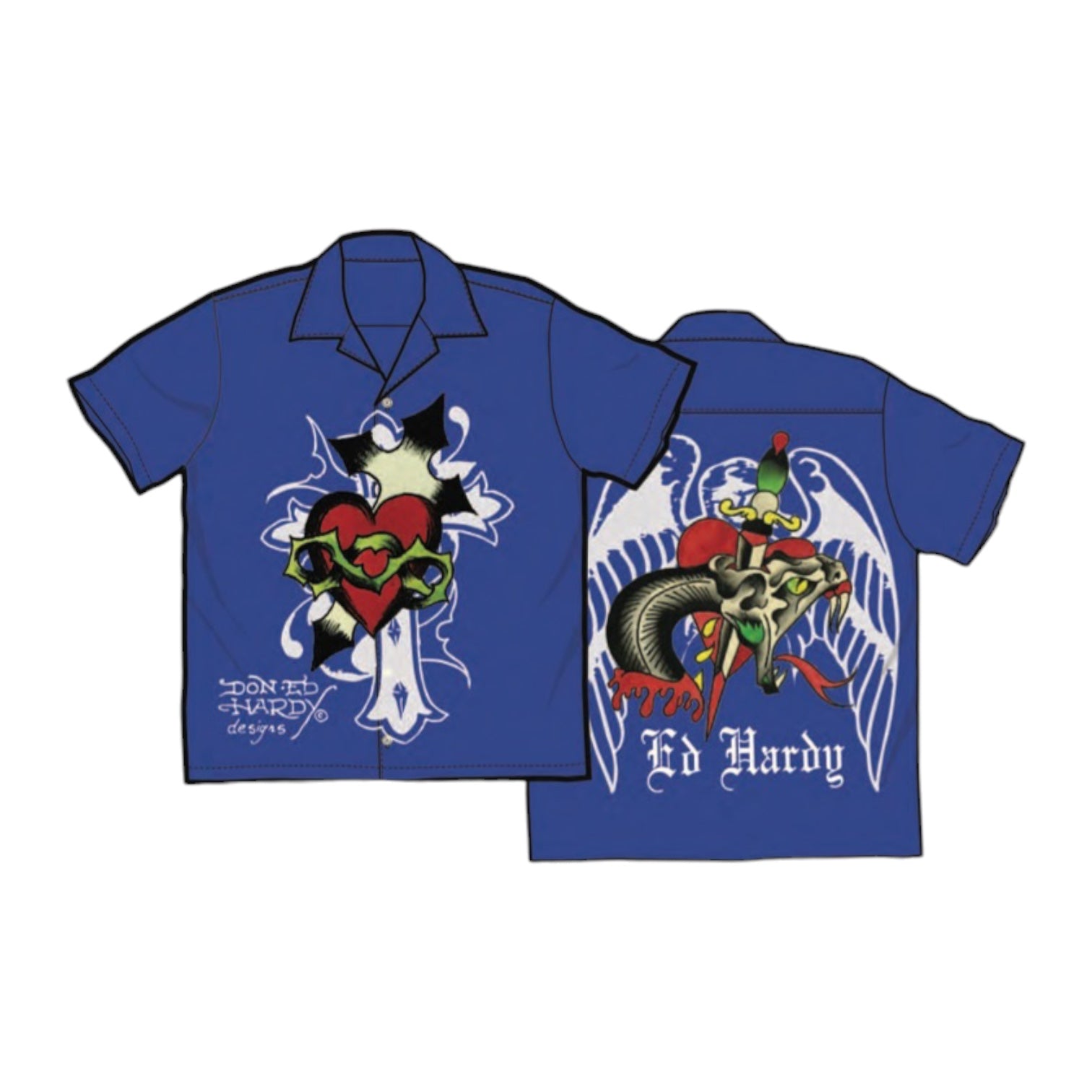ED HARDY: Cross Snake Camp Shirt 1
